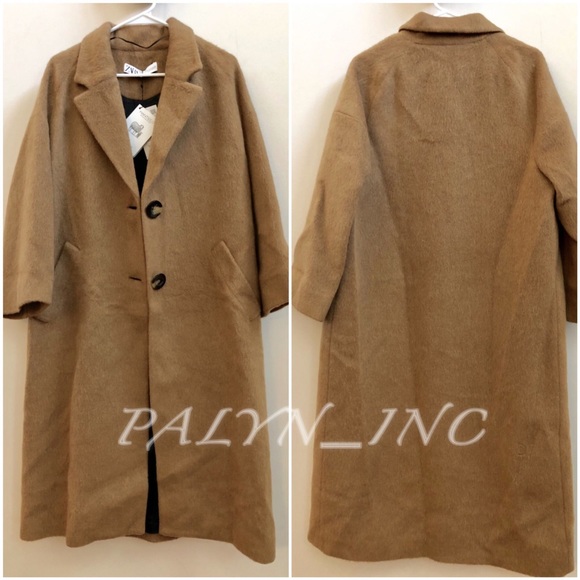 ❤️NWT ZARA LONG FAUX FUR MASCULINE COAT - Picture 8 of 9